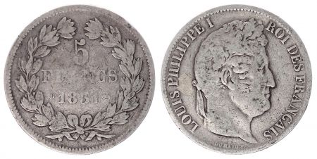 France 5 Francs Louis-Philippe 1er - 1831 B Rouen