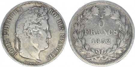 France 5 Francs Louis-Philippe 1er - 1832 M Toulouse