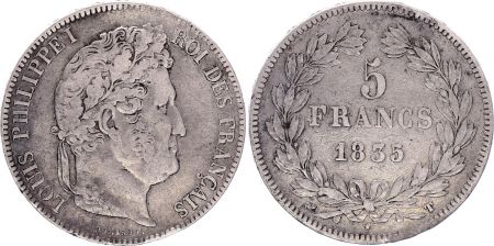France 5 Francs Louis-Philippe 1er - 1835 T Nantes
