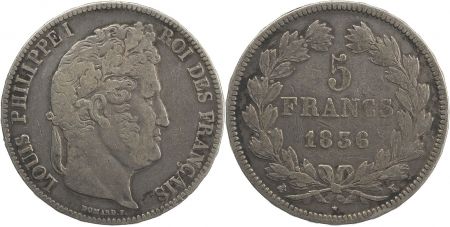 France 5 Francs Louis-Philippe 1er - 1836 K Bordeaux