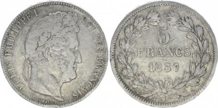 France 5 Francs Louis-Philippe 1er - 1837 A Paris