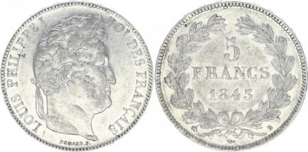 France 5 Francs Louis-Philippe 1er - 1843 B Rouen