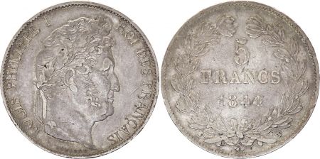 France 5 Francs Louis-Philippe 1er - 1844 W Lille