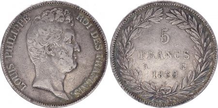 France 5 Francs Louis-Philippe 1er - Sans I - 1830 A Paris