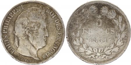 France 5 Francs Louis-Philippe I - 1831 B Rouen Argent