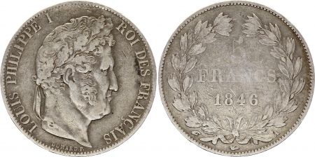 France 5 Francs Louis-Philippe I - 1846 A Paris Argent