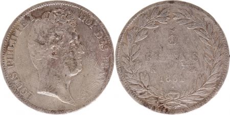 France 5 Francs Louis-Philippe Ier - 1831 K Bordeaux tranche en creux