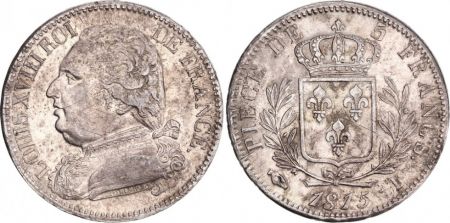 France 5 Francs Louis XVIII - Buste habillé -1815 I - PCGS XF DETAILS