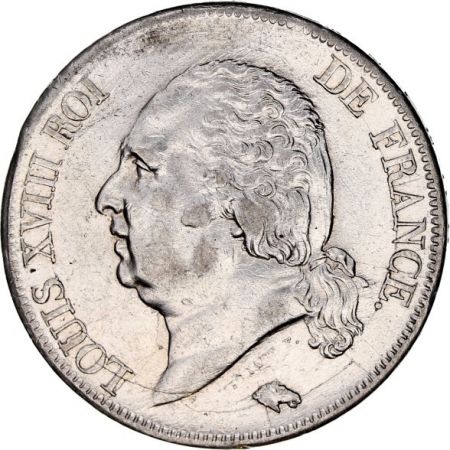 France 5 Francs Louis XVIII Buste nu - 1819 B