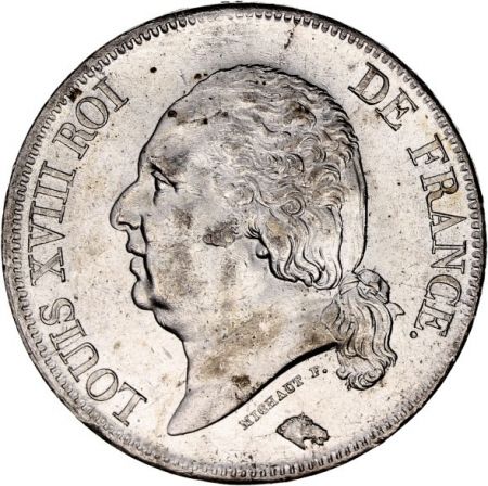 France 5 Francs Louis XVIII Buste nu - 1822 W