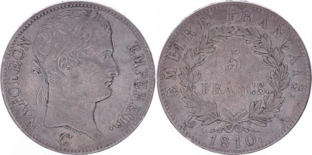 France 5 Francs Napoléon Empereur  - 1810 A Paris - TB+