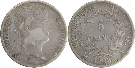 France 5 Francs Napoléon I - 1808 A