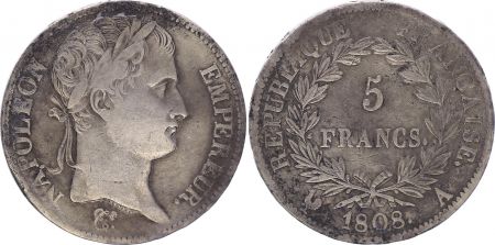 France 5 Francs Napoléon I - 1808 A