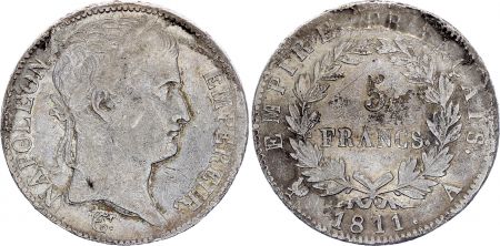 France 5 Francs Napoléon I - 1811 A Paris - Argent - TB +