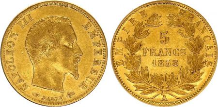 France 5 Francs Napoléon III - Tête nue 1858 A