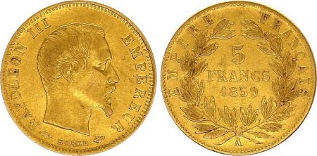 France 5 Francs Napoléon III - Tête nue 1859 A