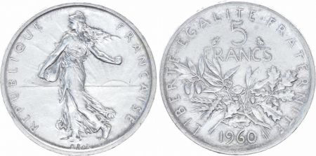 France 5 Francs Semeuse - 1960 - Argent - SUP