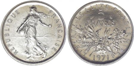 France 5 Francs Semeuse - 1971 - FDC - Issu de coffret