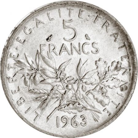 France 5 Francs Semeuse FRANCE 1963 (SUP)
