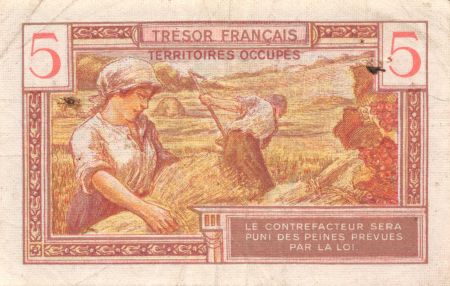 France 5 Francs Trésor Francais - Portrait de femme - 1947 A 02981920 - TTB