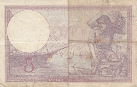 France 5 Francs Violet - 02-03-1933 -Série Y.53784