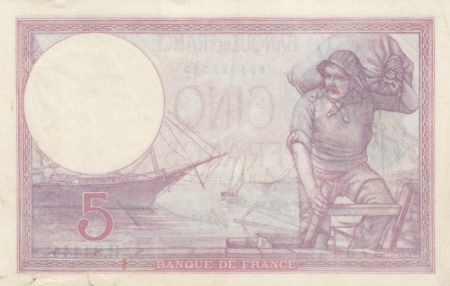 France 5 Francs Violet - 05-06-1928 Série H.34444  - TTB