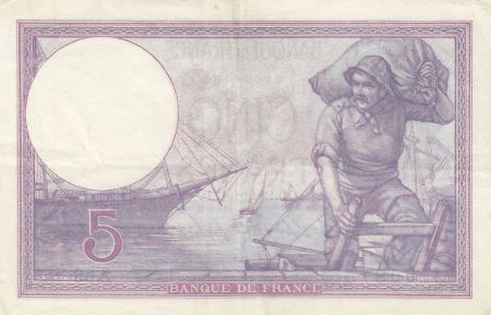 France 5 Francs Violet - 11-12-1917 Série Z.68