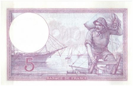 France 5 Francs Violet - 17-11-1920 Série M.5435 - Rare