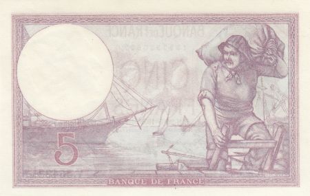 France 5 Francs Violet - 26-05-1933 -Série V.55493 - Neuf