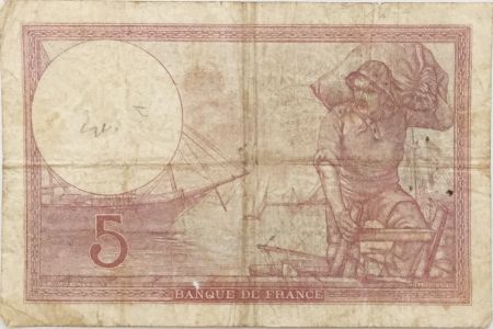 France 5 Francs Violet - 27-07-1939 Série T.59141  - TB