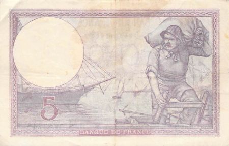 France 5 Francs Violet 02-03-1933 Série W.53746 - TTB