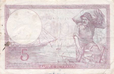 France 5 Francs Violet 03-08-1939 Série J.60223 - TB+