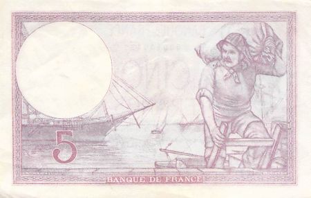 France 5 Francs Violet 03-08-1939 Série V.60033 - TTB+