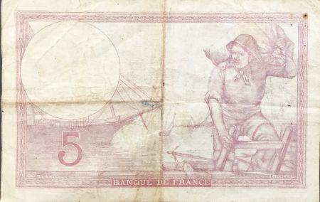 France 5 Francs Violet 05-10-1939 Série H.64148 - TB+