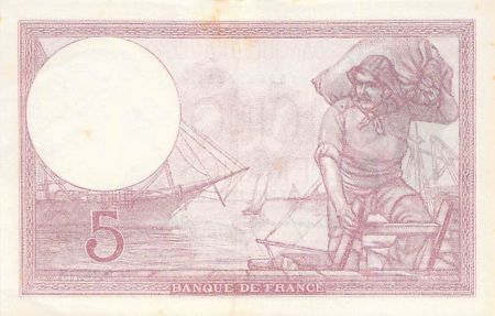 France 5 Francs Violet 05-10-1939 Série N.63805 - PSUP