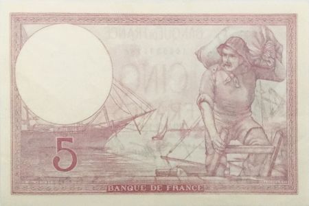 France 5 Francs Violet 05-12-1940 Série G.66774 - SUP