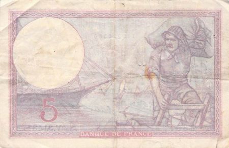 France 5 Francs Violet 07-01-1928 Série V.31437 - TB+