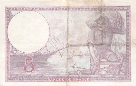 France 5 Francs Violet 07-09-1933 Série A.57575 - TTB