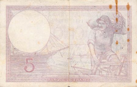 France 5 Francs Violet 14-09-1939 Série K.62005 - TB+