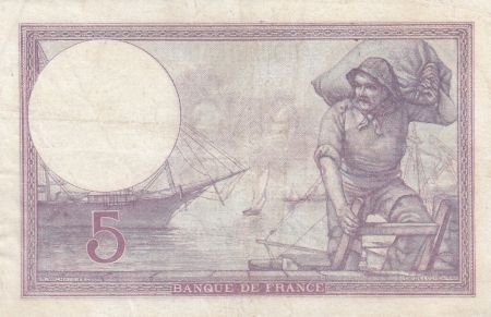 France 5 Francs Violet 16-01-1918 Série F.402 - TTB