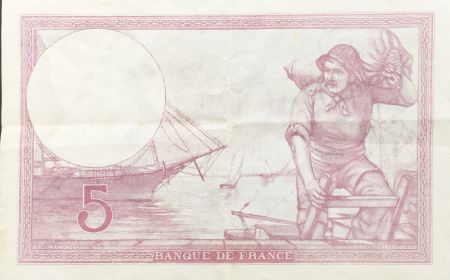 France 5 Francs Violet 17-08-1939 Série P.61157 - TTB