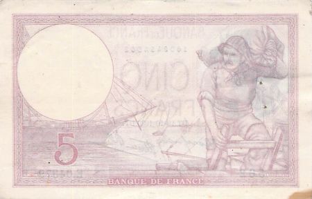 France 5 Francs Violet 19-10-1939 Série E.64379 - TTB+