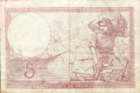 France 5 Francs Violet 20-07-1939 Série E.58552 - TB+