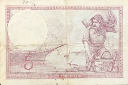 France 5 Francs Violet 22-09-1932 Série T.49807 - TTB