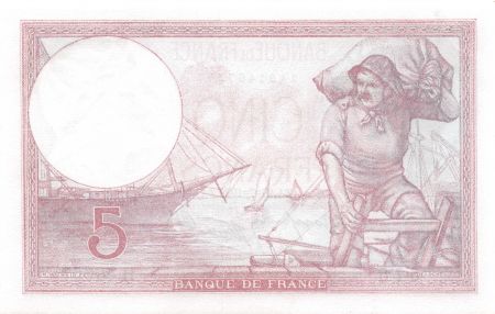 France 5 Francs Violet 27-07-1939 Série H.59657 - SPL+