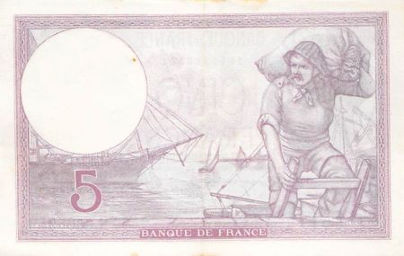 France 5 Francs Violet 28-11-1940 Série N.66053 - TTB+