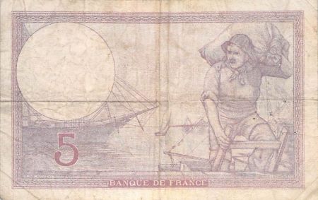 France 5 Francs Violet 28-11-1940 Série Y.66155 - TB+