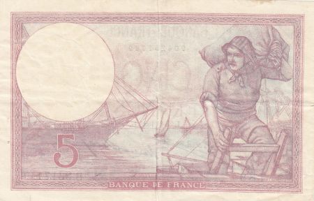 France 5 Francs Violet 30-08-1928 Série B.36171 - TTB