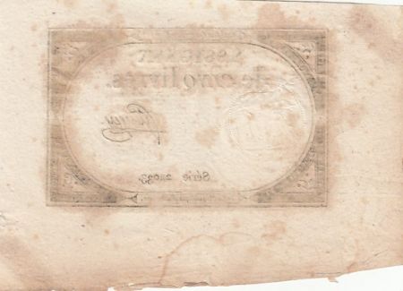 France 5 Livres - 10 Brumaire An II (31.10.1793) - Sign. Bancey - Série 22033