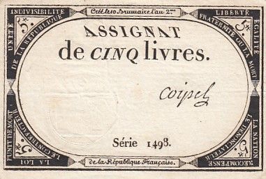 France 5 Livres - 10 Brumaire An II (31.10.1793) - Sign. Coipel - Série 1498